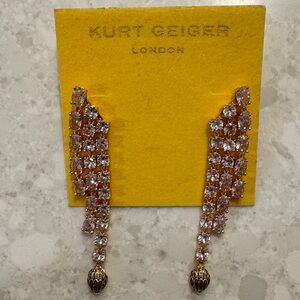 Kurt Geiger Signature Eagle Fringe Crawler Drop Earrings